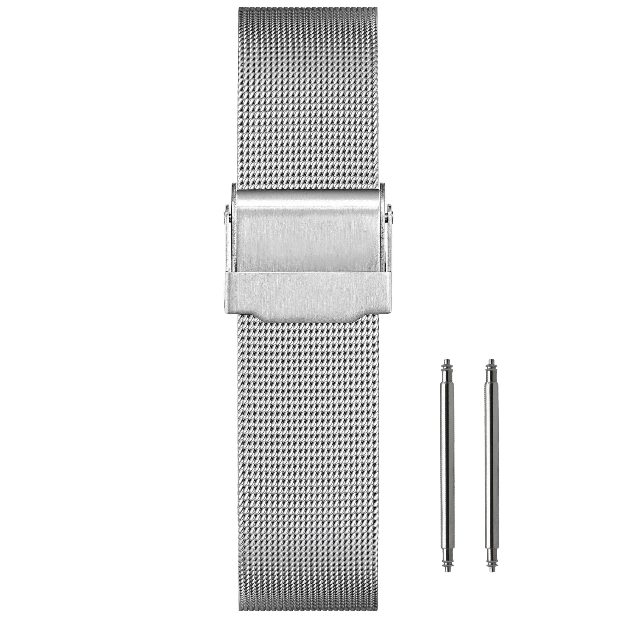 20mm Mesh Fine Ø 0,4mm - Milanaise Mesh Uhrenarmband - Universal - Silber