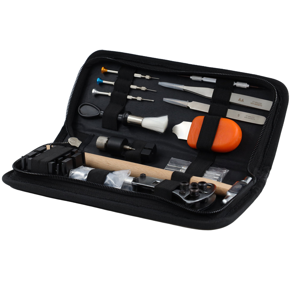 <transcy>Kit 14 pcs Pro Craftsman in leather for replacement of watch batteries and repair of straps</transcy>
