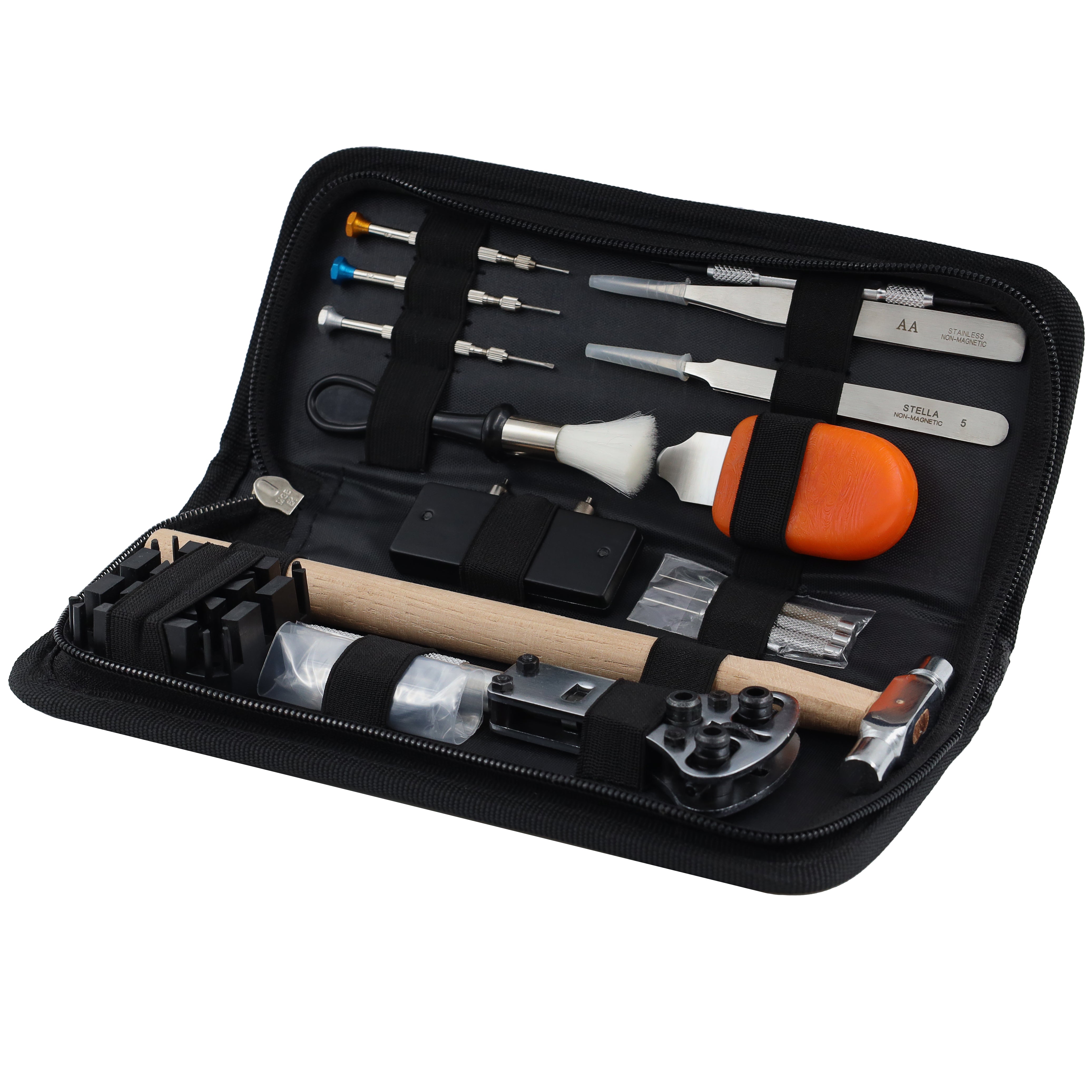 Leather Watchmaker Tool Kit - Watch and Bracelet Repair - Round Jaw Case Opener