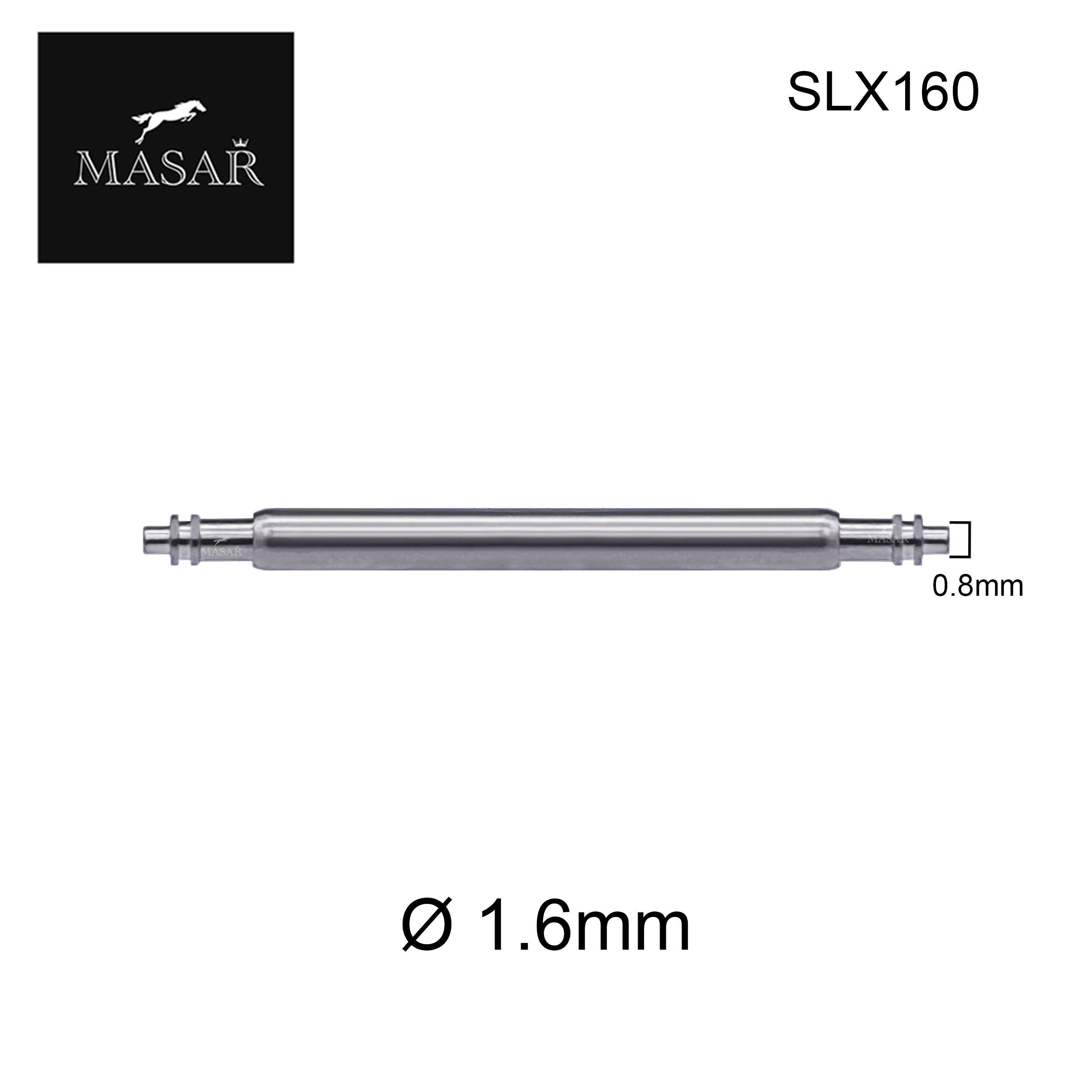 SLX Ø 1,6mm - Federstege für Uhrenarmband - Edelstahl - 0,8mm - 2 Stück