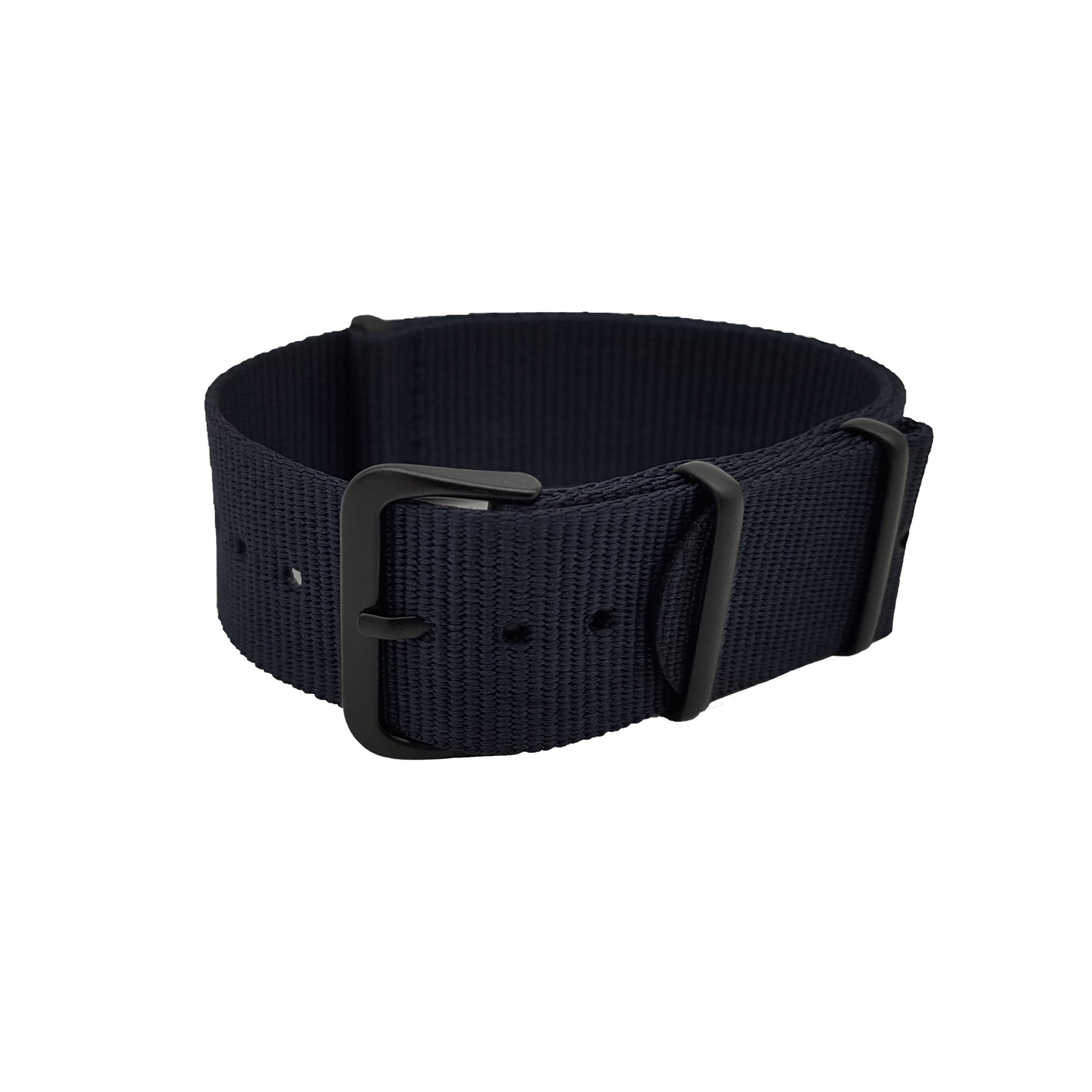 NATO Nylon Noir / Boucle Noir - Souple - Bracleet pour montre légère - Épaisseur 1mm