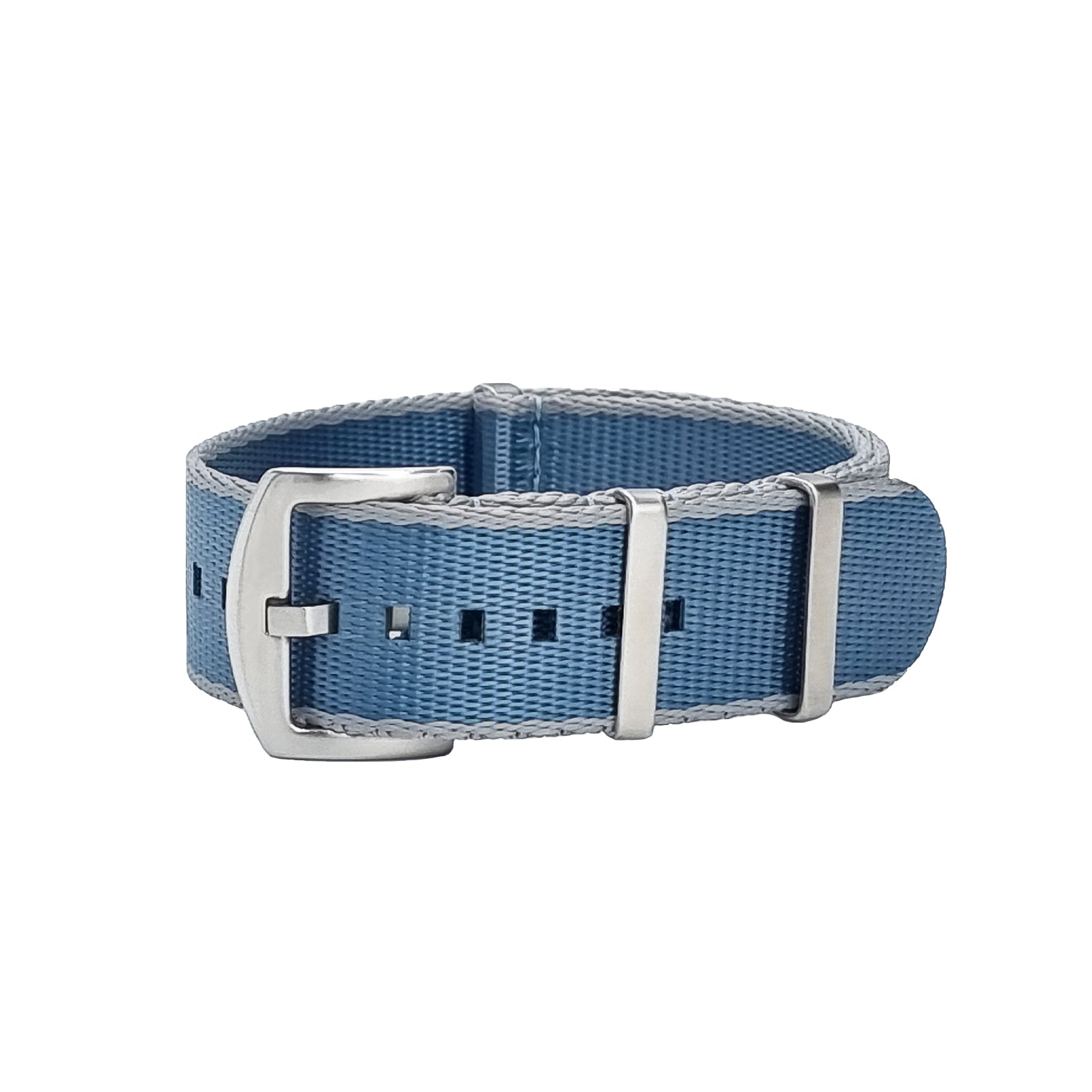 NATO Nylon Hellgrau/Blau/Satinschließe - Uhrenarmband - Herren