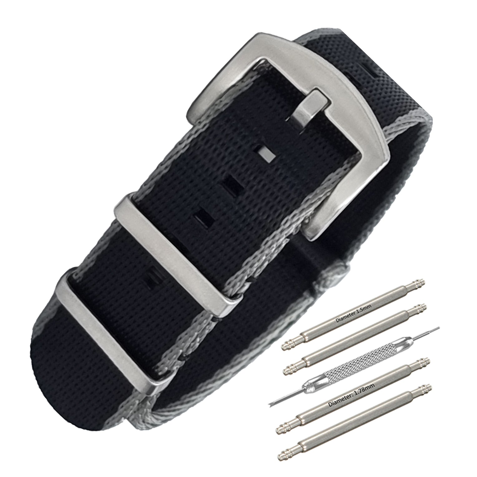 bracelet-montre-nato-noir-gris