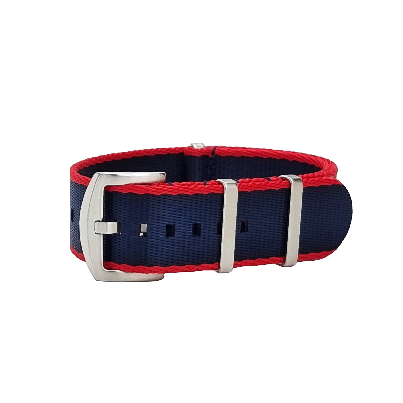 NATO Nylon Pepsi Rot / Blau / Satinschnalle - Uhrenarmband - Herren