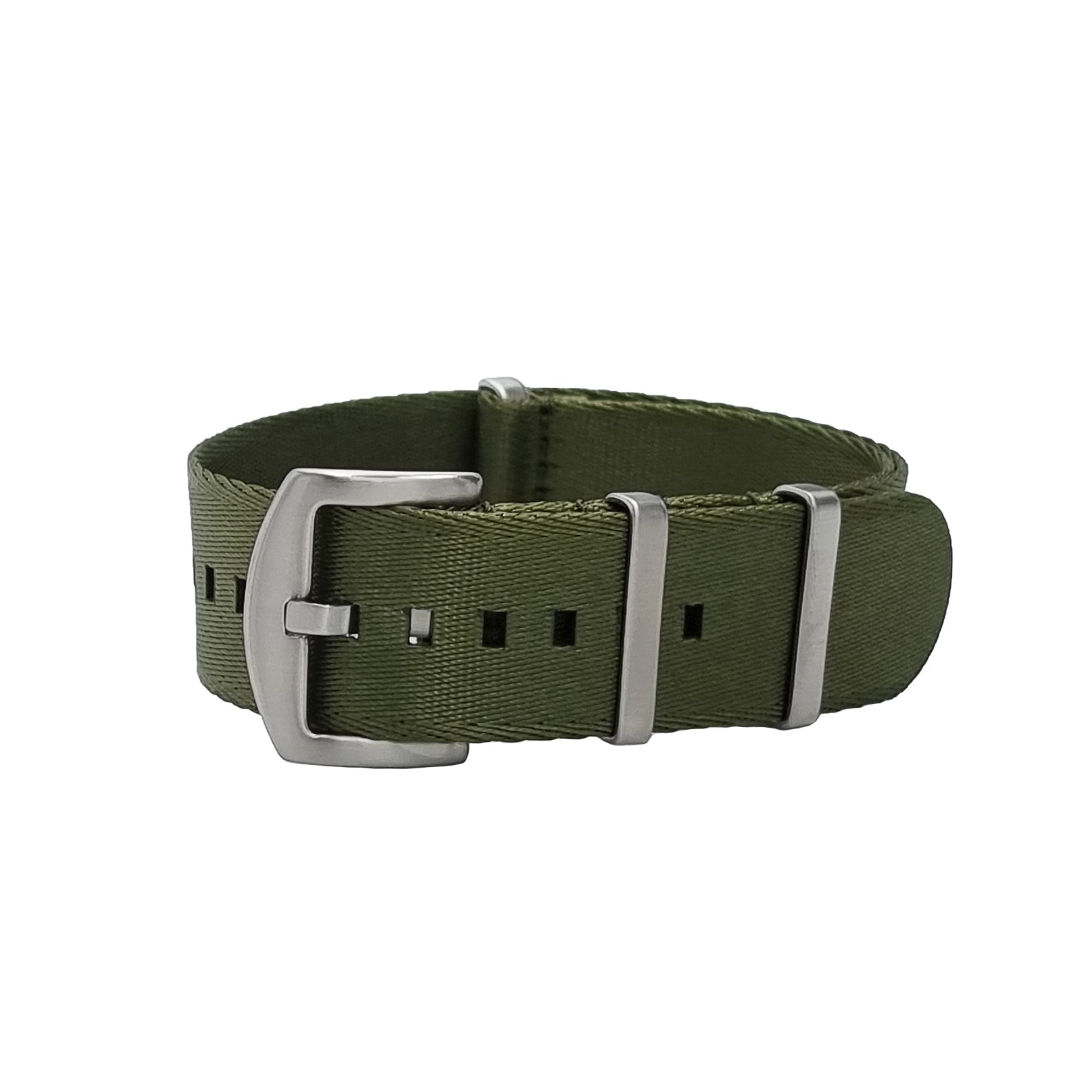 NATO Nylon Armeegrün / Satinschnalle - Weich - Uhrenarmband - Herren