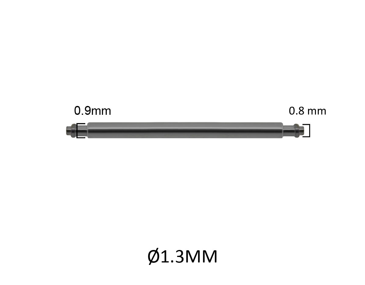 6mm bis 24mm XSF Ø 1,3mm - Federstege für Uhrenarmband - Edelstahl - Kurz / Kurze Spitze - 0,8mm - 2 Stk