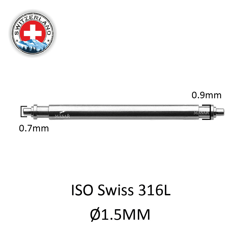 6mm bis 28mm XTS Ø 1,5mm - Federstege für Uhrenarmband - 316L Edelstahl - 0,7mm - Swiss Made - 2 Stk