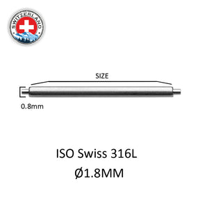16mm à 24mm Ø 1.8mm Inox 316L - Single Shoulder ( Épaule simple ) - 2 pcs - Iso Swiss Made