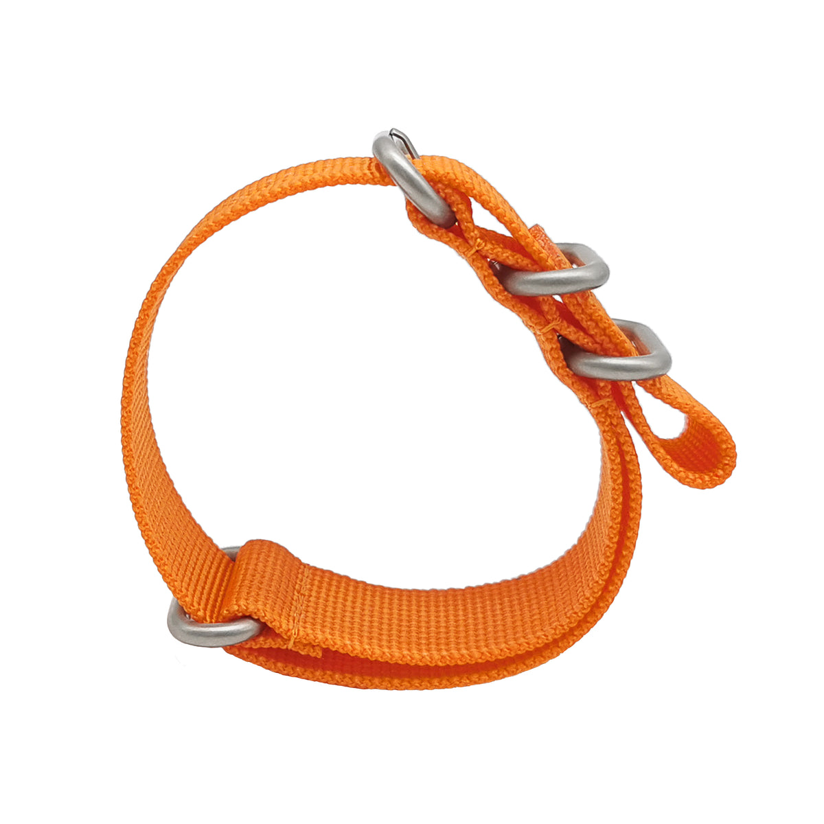 ZULU Nylon Orange / Boucle Satin - Bracelet de montre - Homme - Raide et épais 2mm