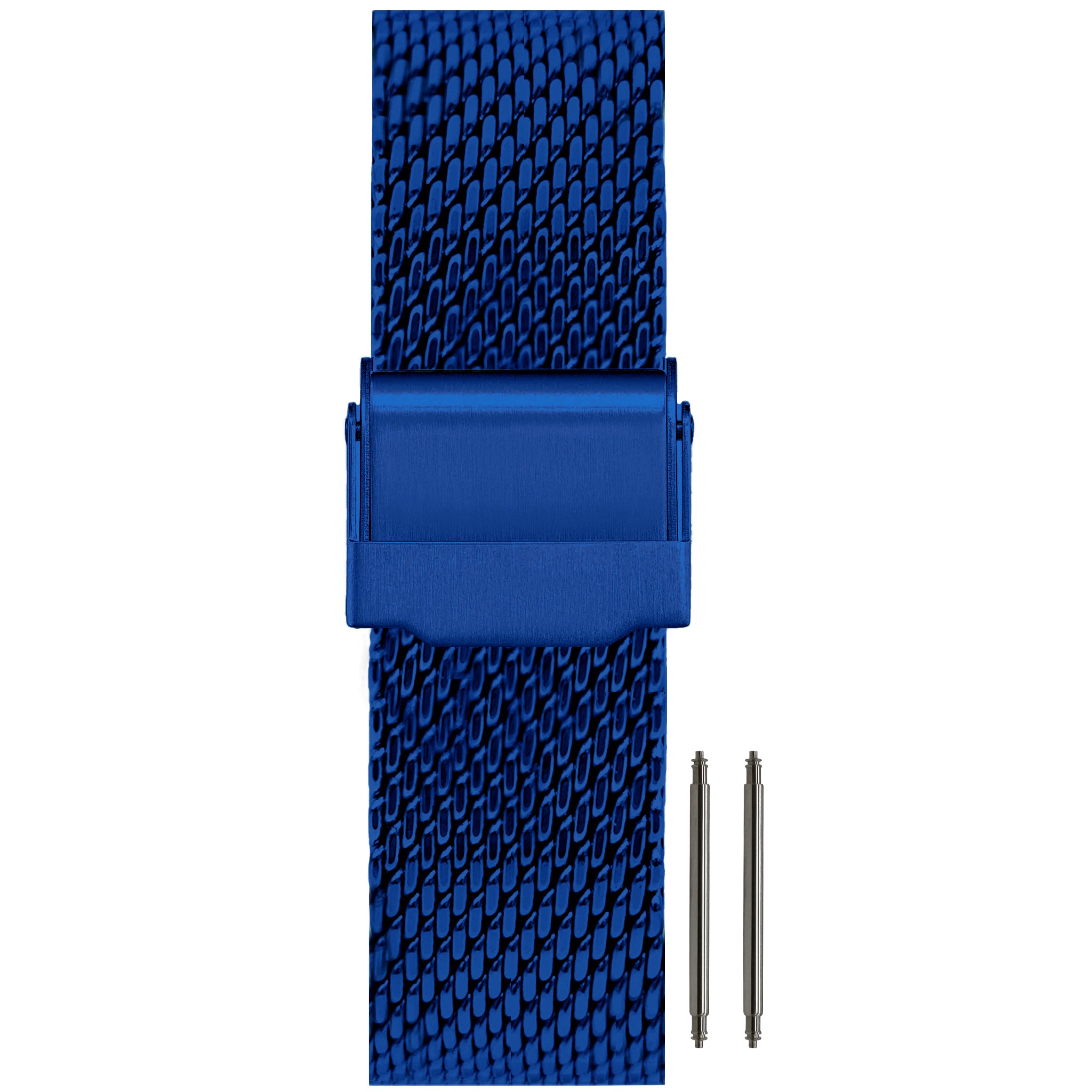 Herren-Uhrenarmband im Milanaise-Stil – Blau – Großes Mesh-Gewebe, Ø 1 mm – Universal