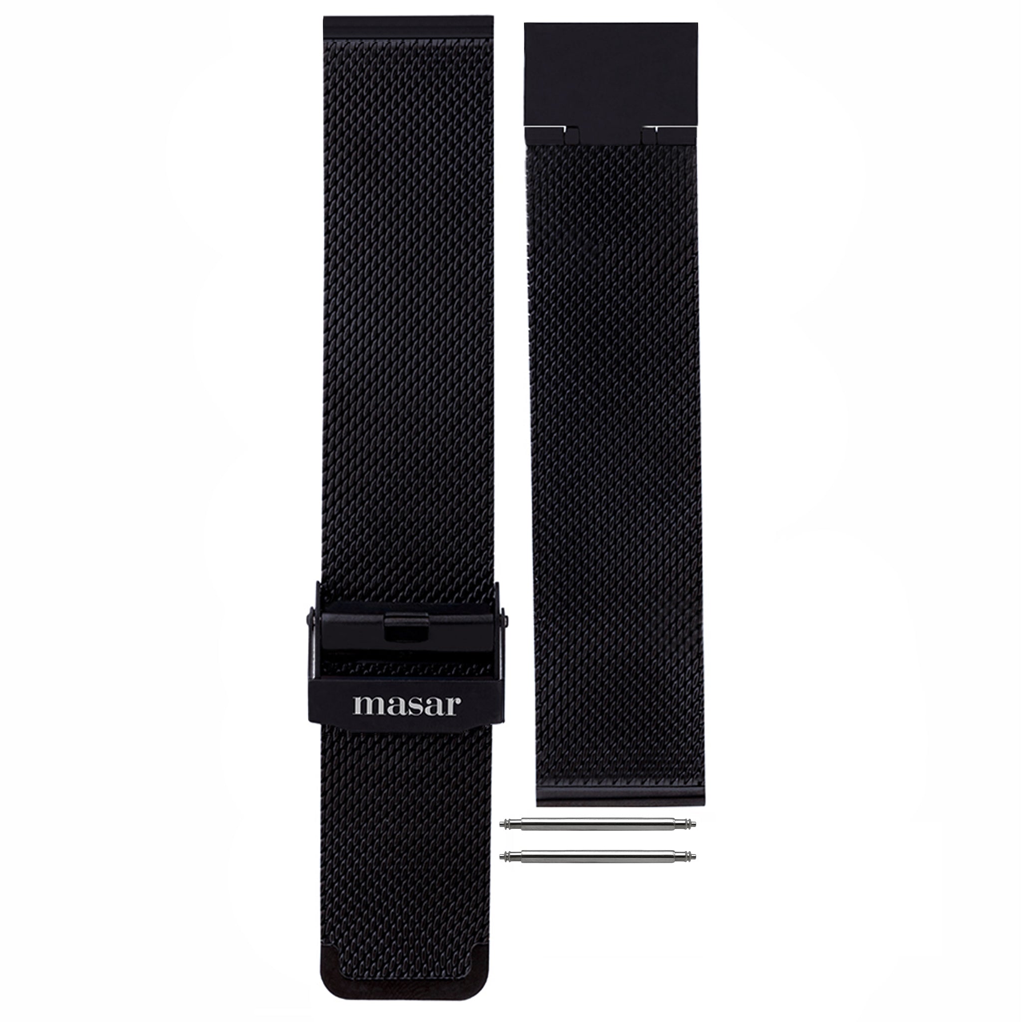 22mm Premium Mesh Ø 0.6mm - Milanese Mesh Watch Strap - Universal - Black / Black