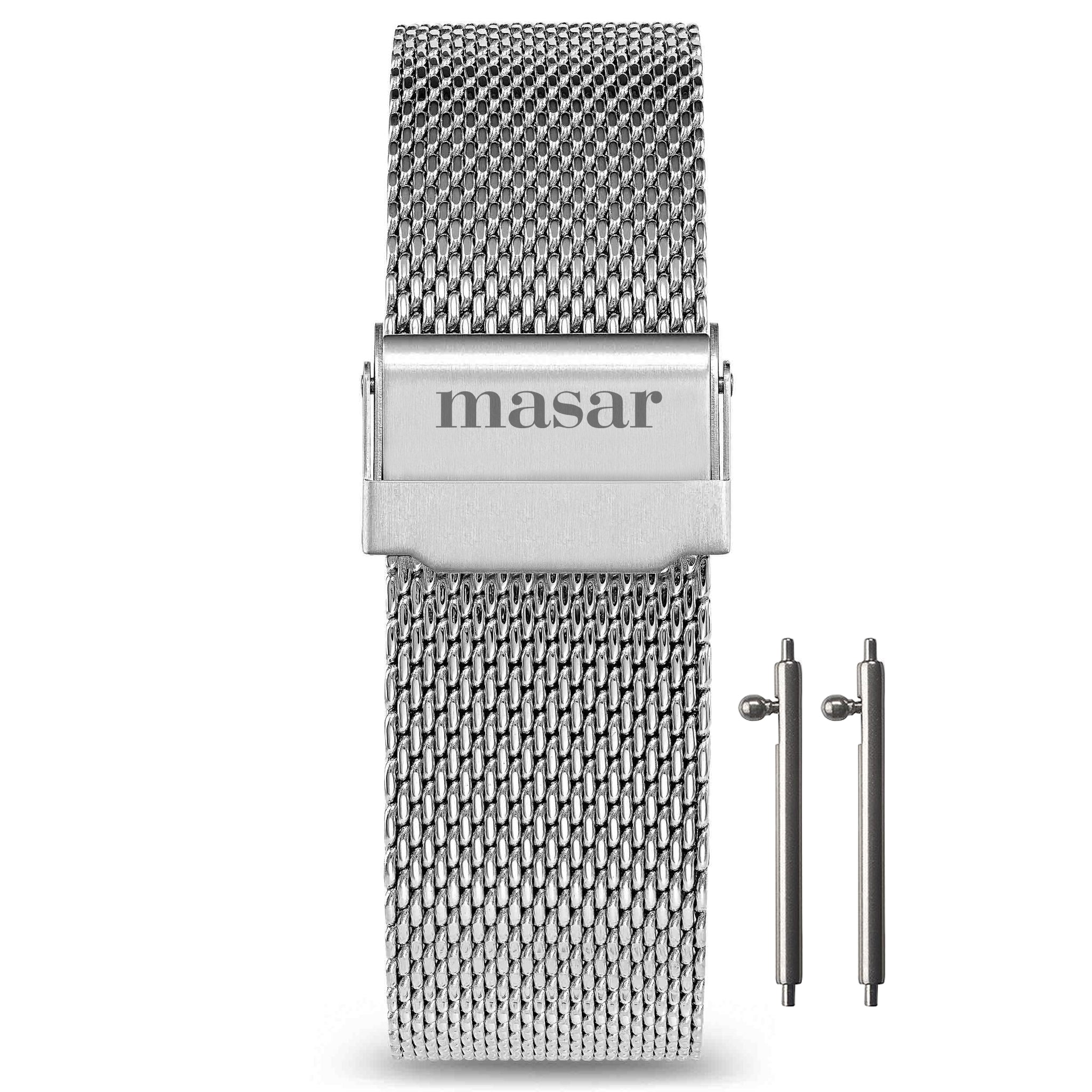 16mm Premium Watch Strap Milanese Mesh Quick Release Silver Mesh Ø 0.6mm Universal
