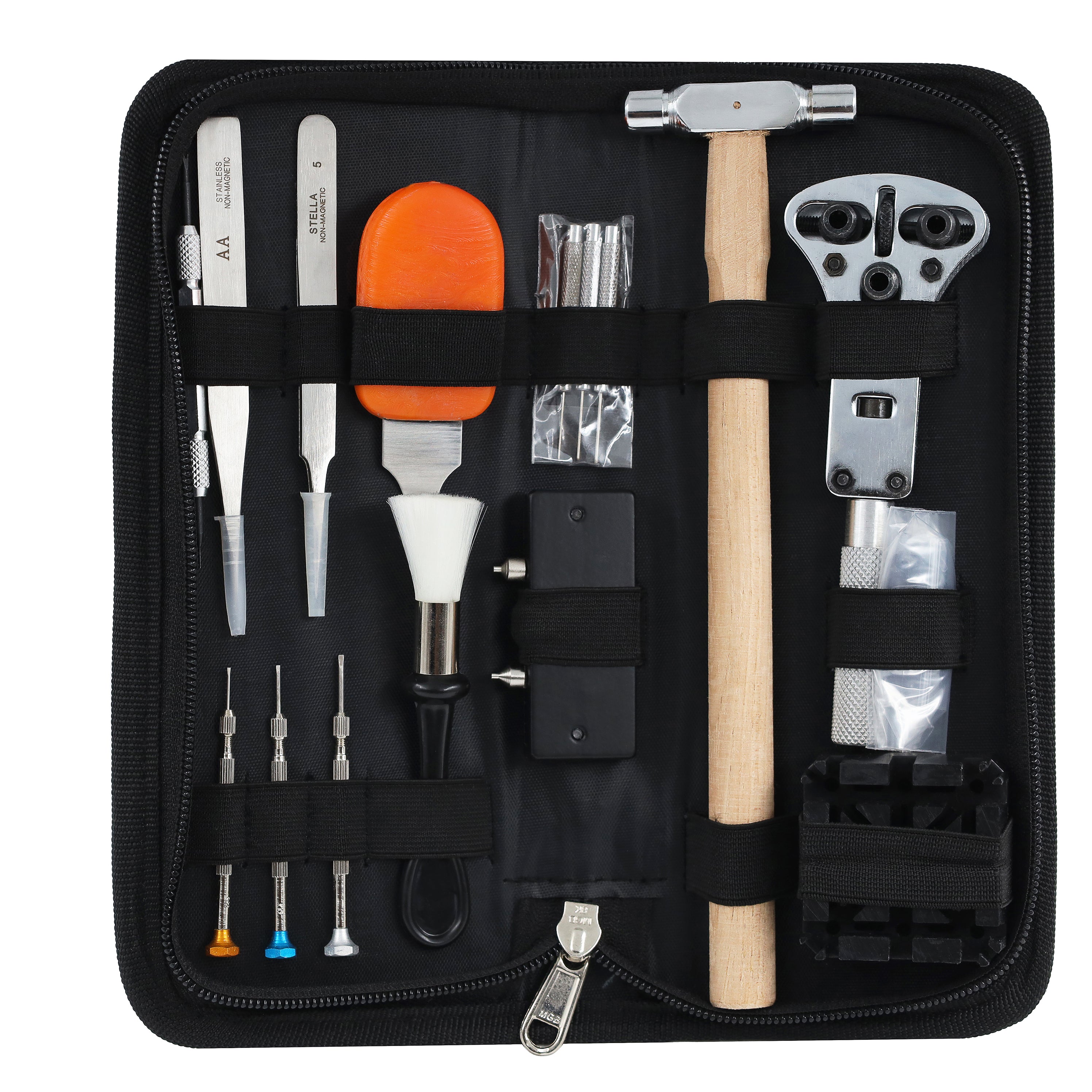 Leather Watchmaker Tool Kit - Watch and Bracelet Repair - Round Jaw Case Opener