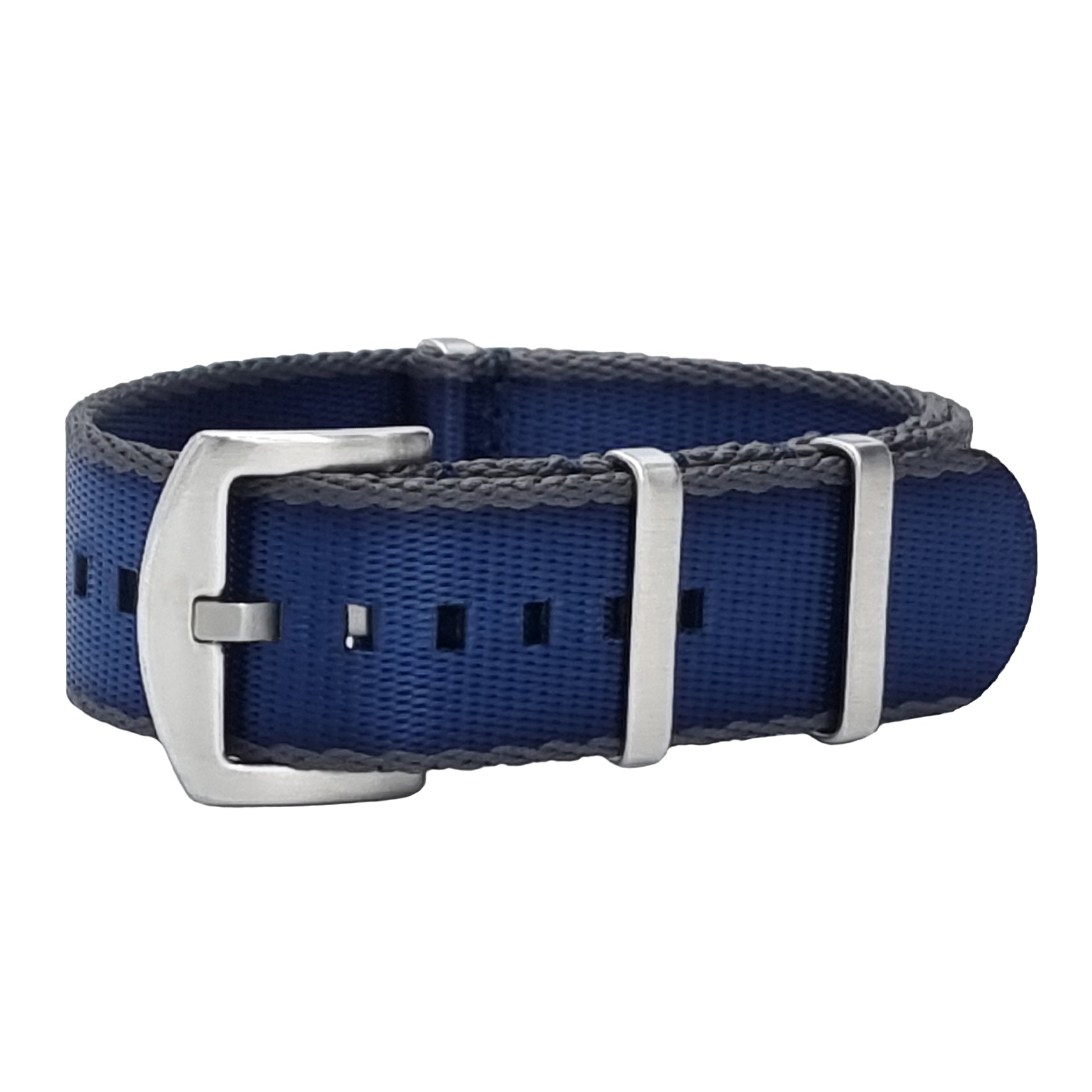 NATO Nylon Dunkelgrau/Blau/Satinschließe - Uhrenarmband - Herren