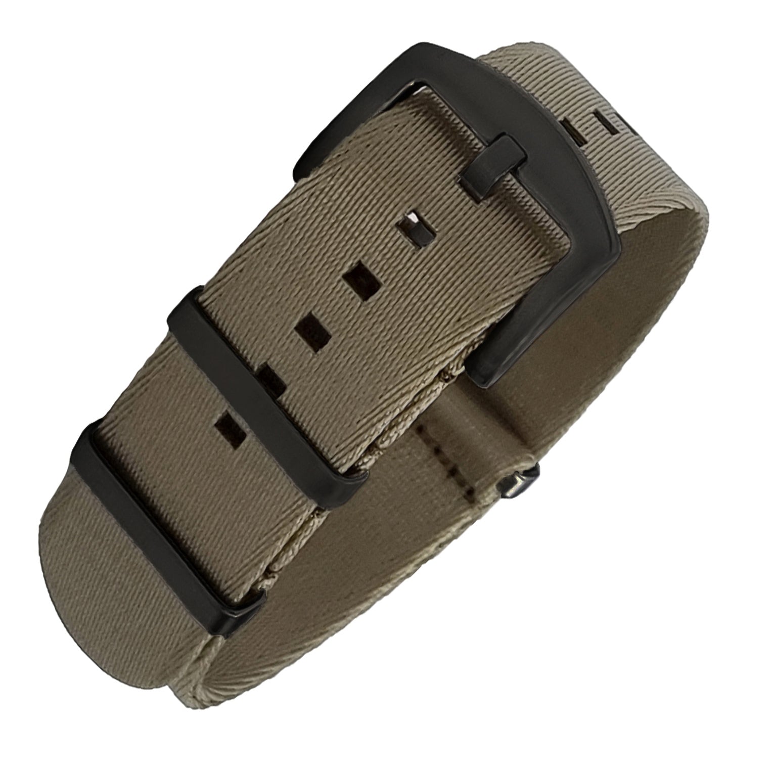 NATO Nylon Khaki - Weich - Khaki / Schwarze Schnalle - Uhrenarmband - Herren