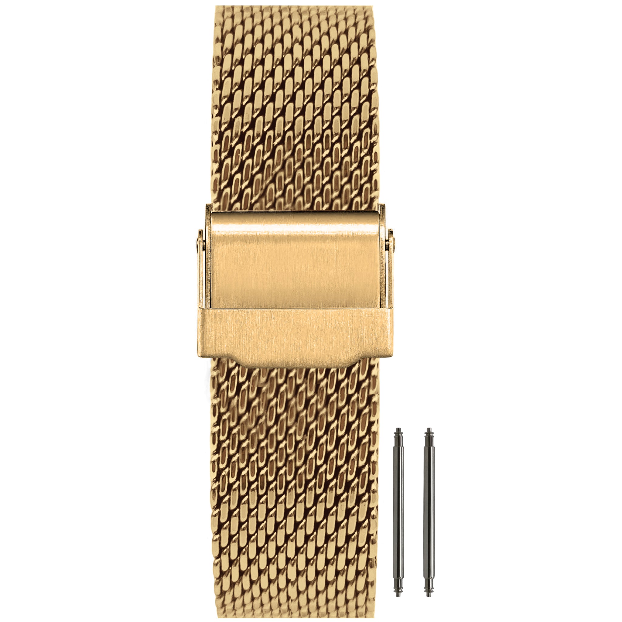 22mm BiG Mesh Ø 1mm - Herren Mesh Uhrenarmband, Milanaise - Gold / Gold Universal